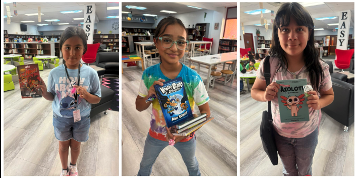 students in the library