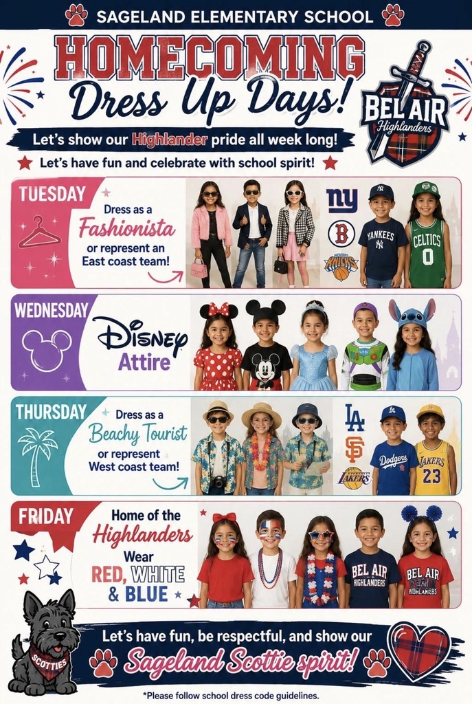 Dress up Days for Homecoming