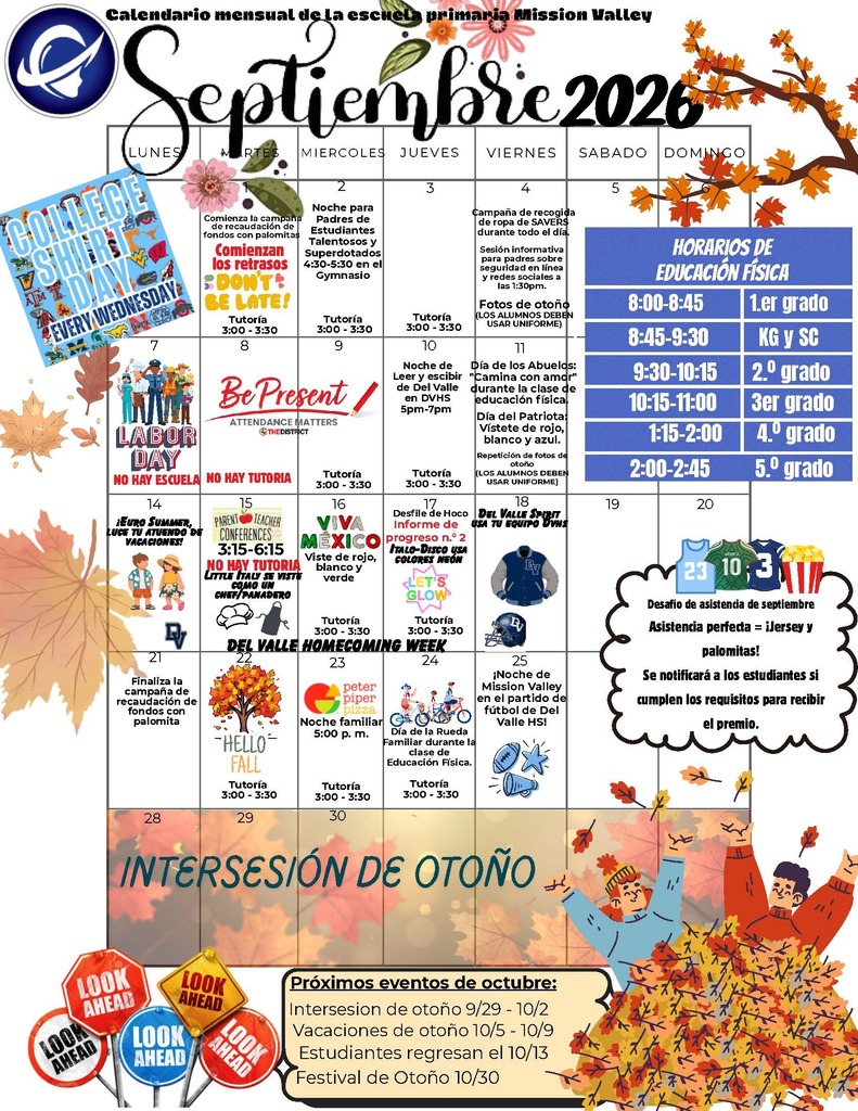 Calendario de Septiembre
