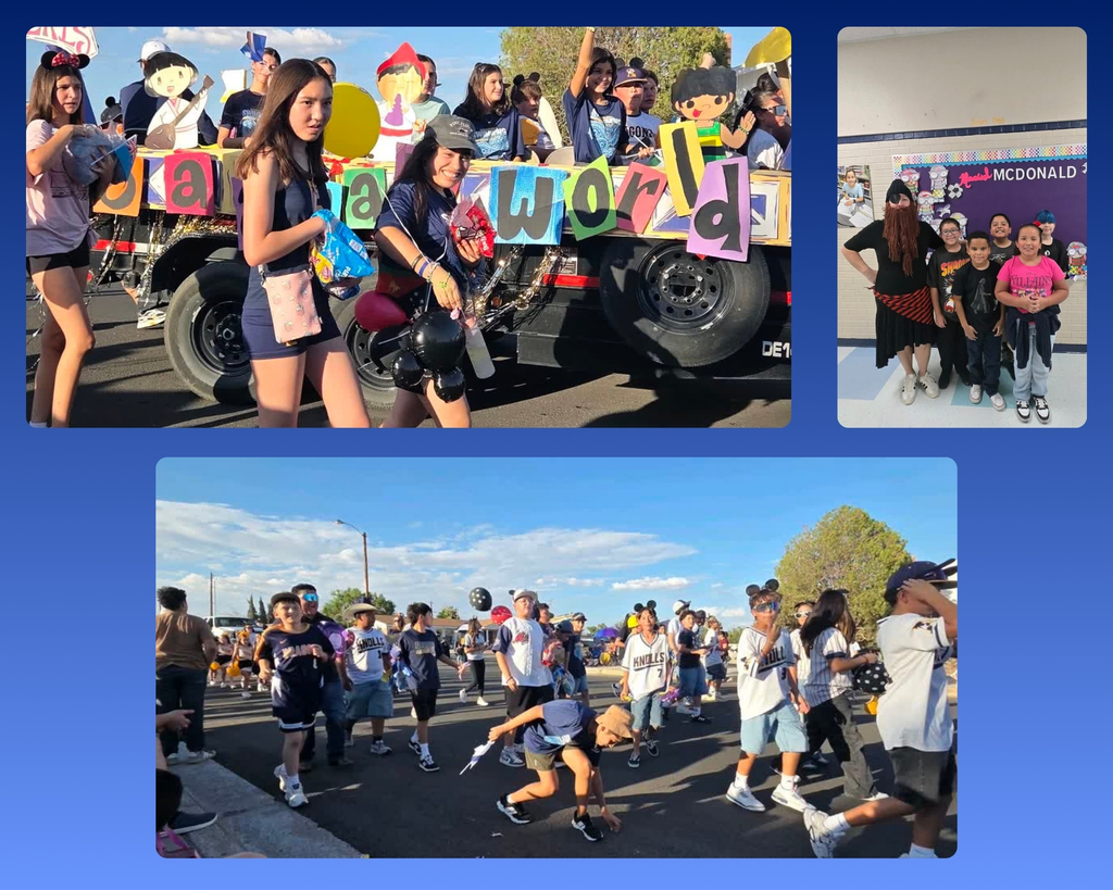 Photo collage of EKIS students participating in the EHS homecoming week showing pride by participating in dress-up days and attending the Parade on Thursday.