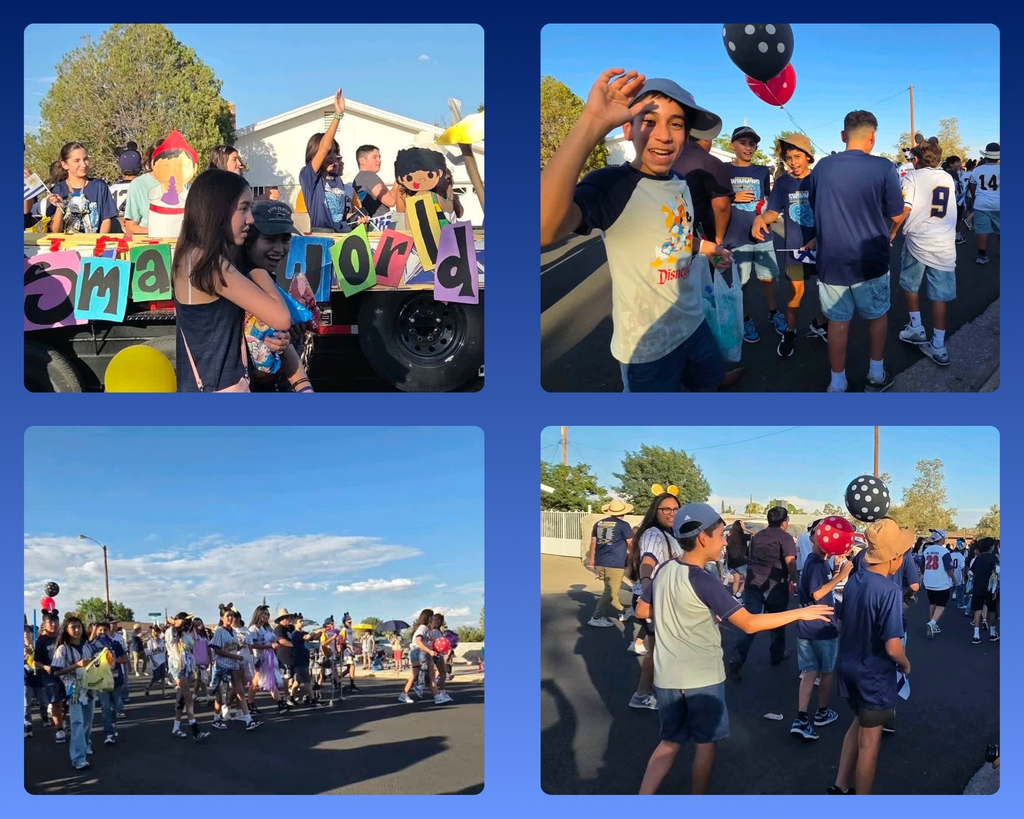 Photo collage of EKIS students participating in the EHS homecoming week showing pride by participating in dress-up days and attending the Parade on Thursday.