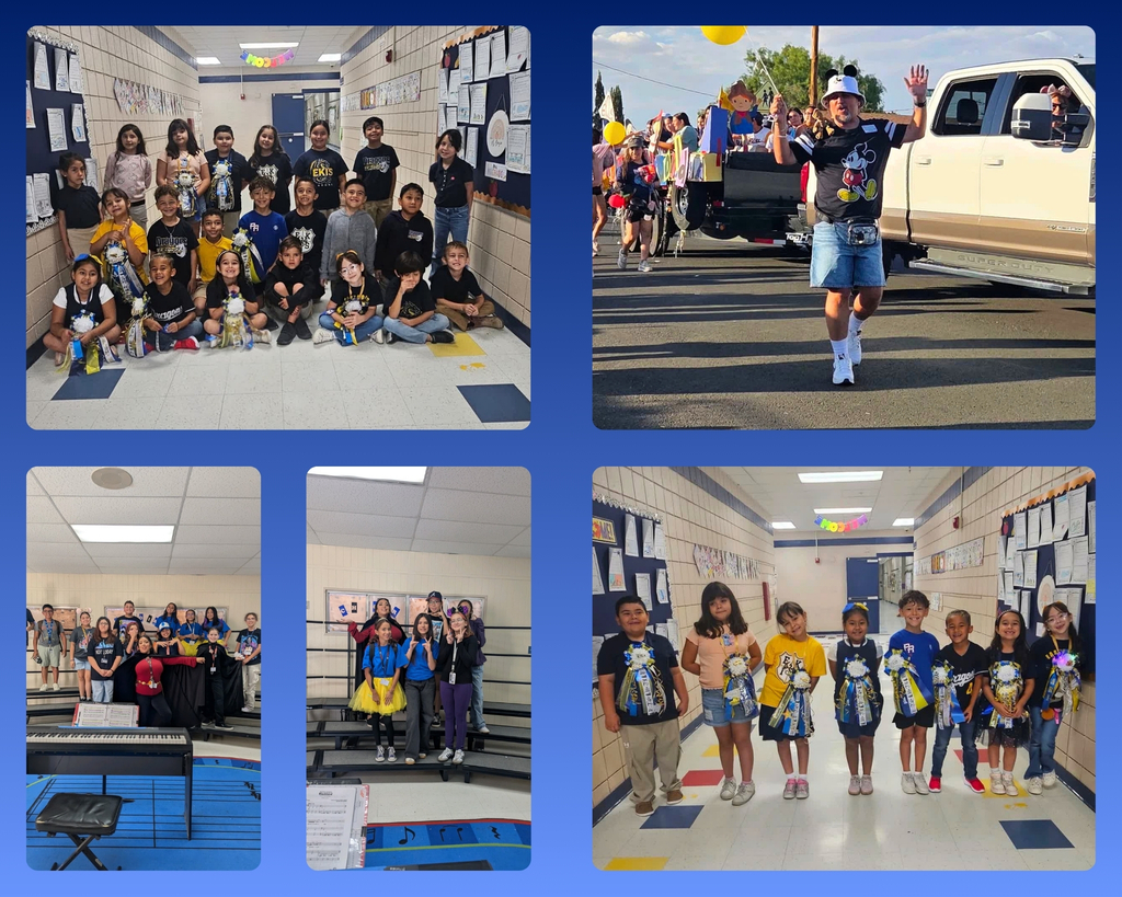 Photo collage of EKIS students participating in the EHS homecoming week showing pride by participating in dress-up days and attending the Parade on Thursday.