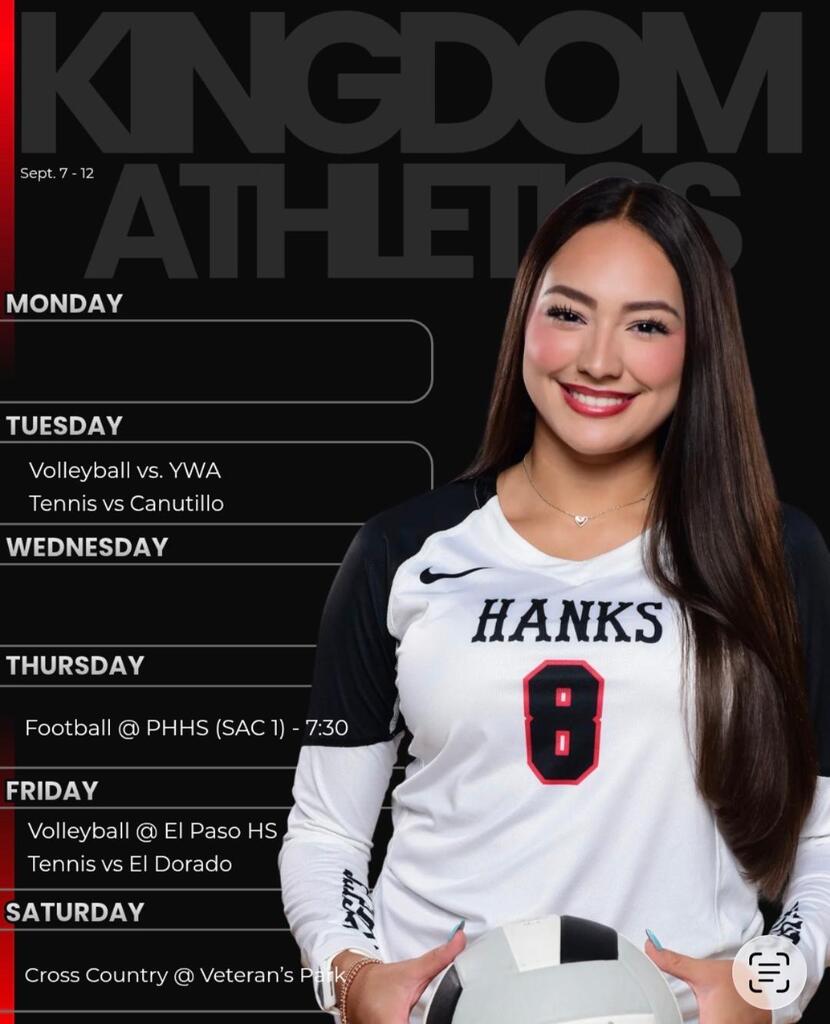 The Kingdom Athletics Schedule for Week of September 7 - 12