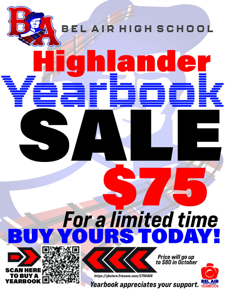 Purchase your Highlander Yearbook Now! Prices will change in October, so be sure to purchase early.