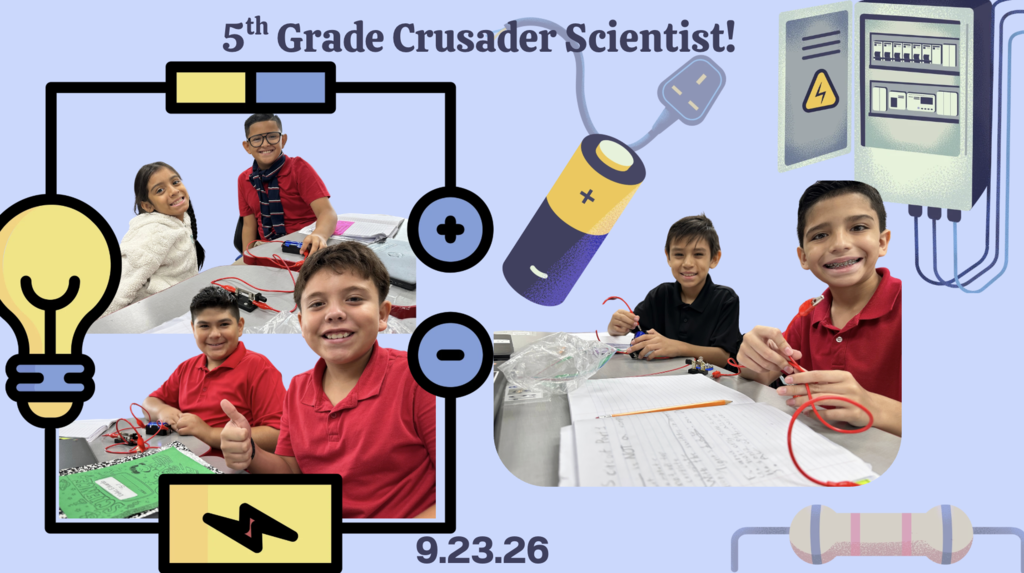 It was a bright and energetic day in 5th grade! 💡⚡  Our Vista Hills Crusaders stepped into the lab to explore the electrifying world of circuits! Students spent the day breaking down big questions, engaging in collaborative discussions, and getting hands-on experience building circuits that produced both sound and light energy.  Way to think critically and shine bright, Crusaders! ❤️🖤  #VistaHillsCrusaders #CrusaderPride #5thGradeScience #STEMInAction #HandsOnLearning