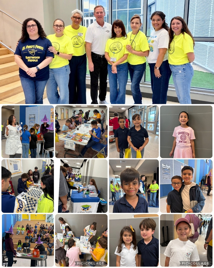 Photo collage of EKIS students participating in the Eastwood Area Literacy night held at Eastwood High School.