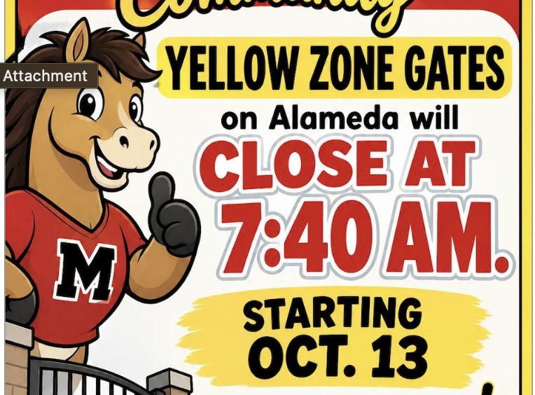 Attention Yellow Gates close at 7:40 am