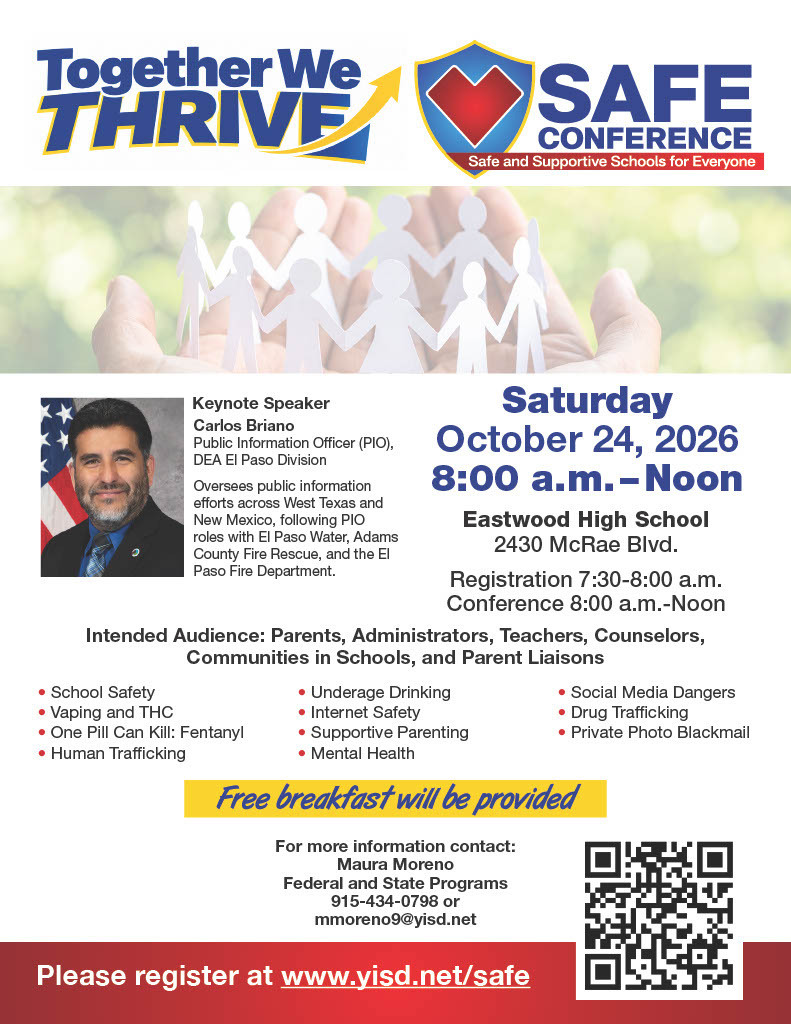Safe Conference Saturday October 24th, 8am to 12pm at Eastwood High School