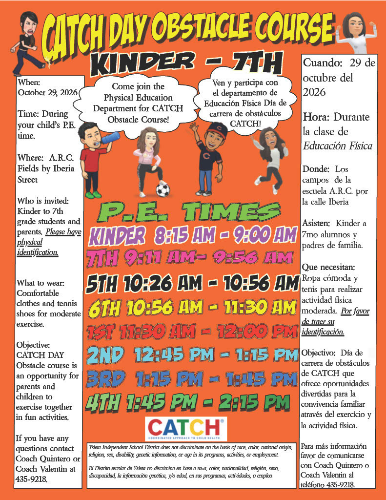 Join us for Catch Day, Obstacle Course Edition, on Thursday, October 29!