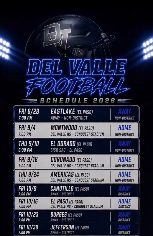 Del Valle HS Football Schedule 2026