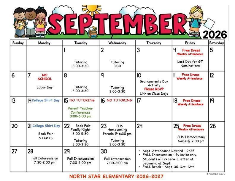monthly calendar