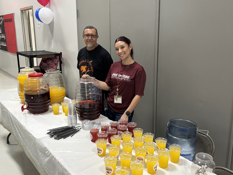 coaches serving drinks