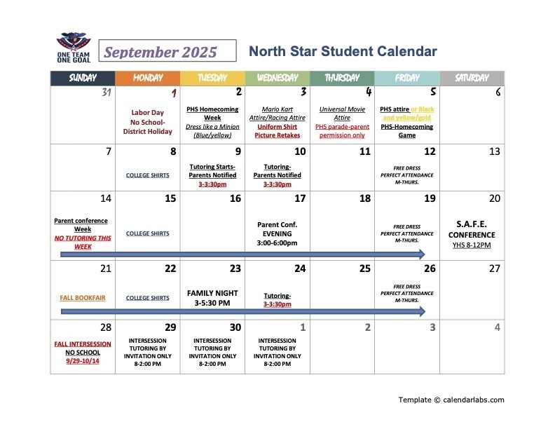 monthly calendar