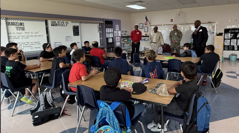 Students at Guys with Ties meeting
