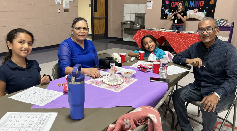 family playing bingo
