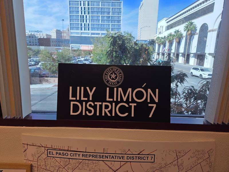 Lily Limon District 7 Sign on the window ledge