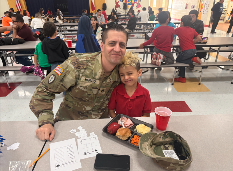 family enjoying winter luncheon
