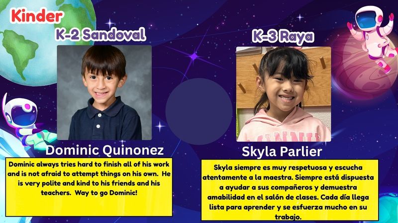 Kinder Explorers of the month