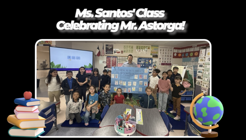 Ms. Santos's Class celebrating Mr. Astorga