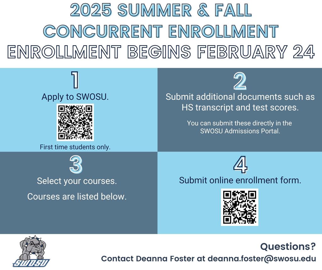 graphic with list of steps to enroll in concurrent courses
