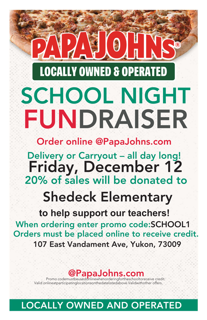 papa johns fundraiser