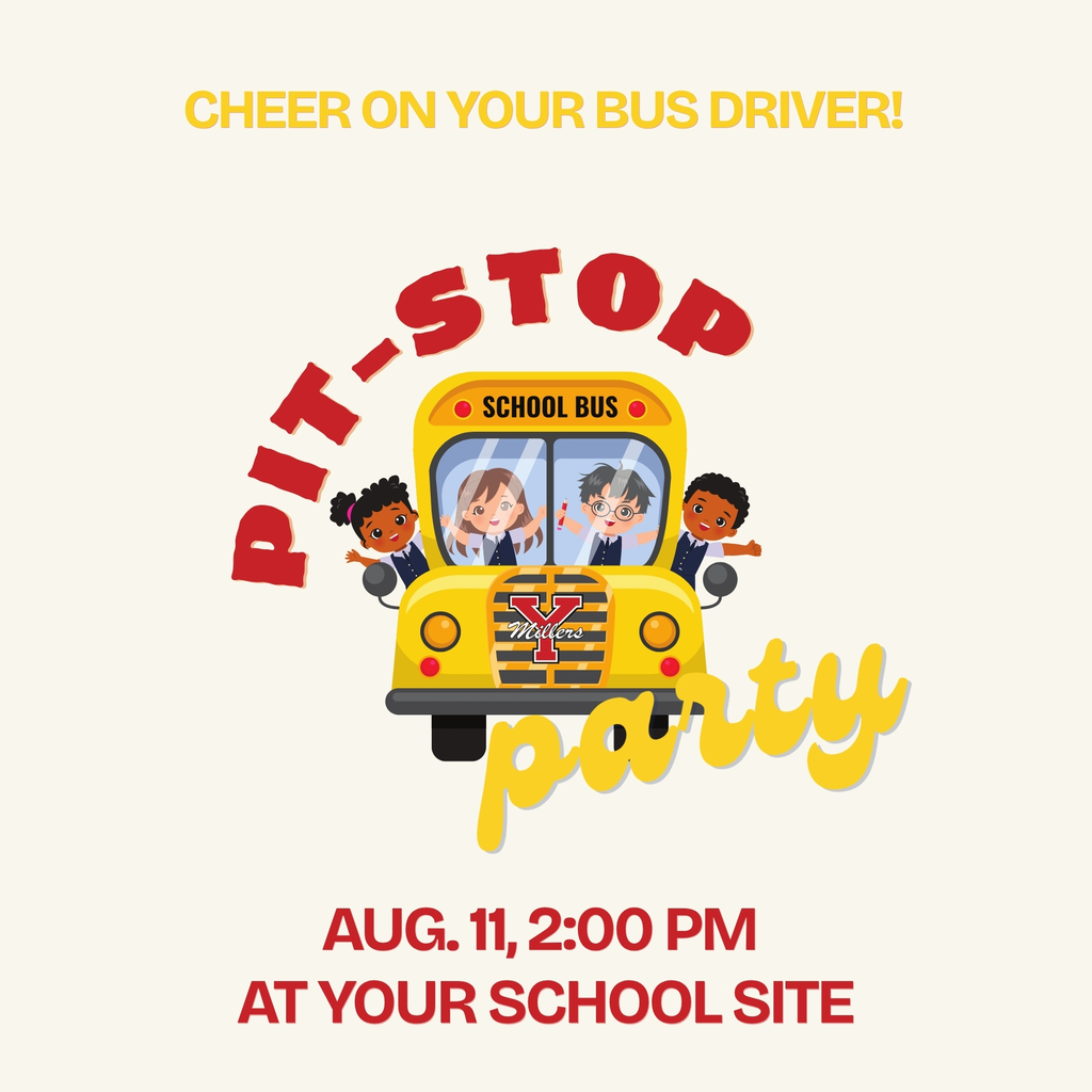 Cheer on your bus driver at the Pit Stop Party! Join us Aug. 11, 2:00 PM at your school site. 