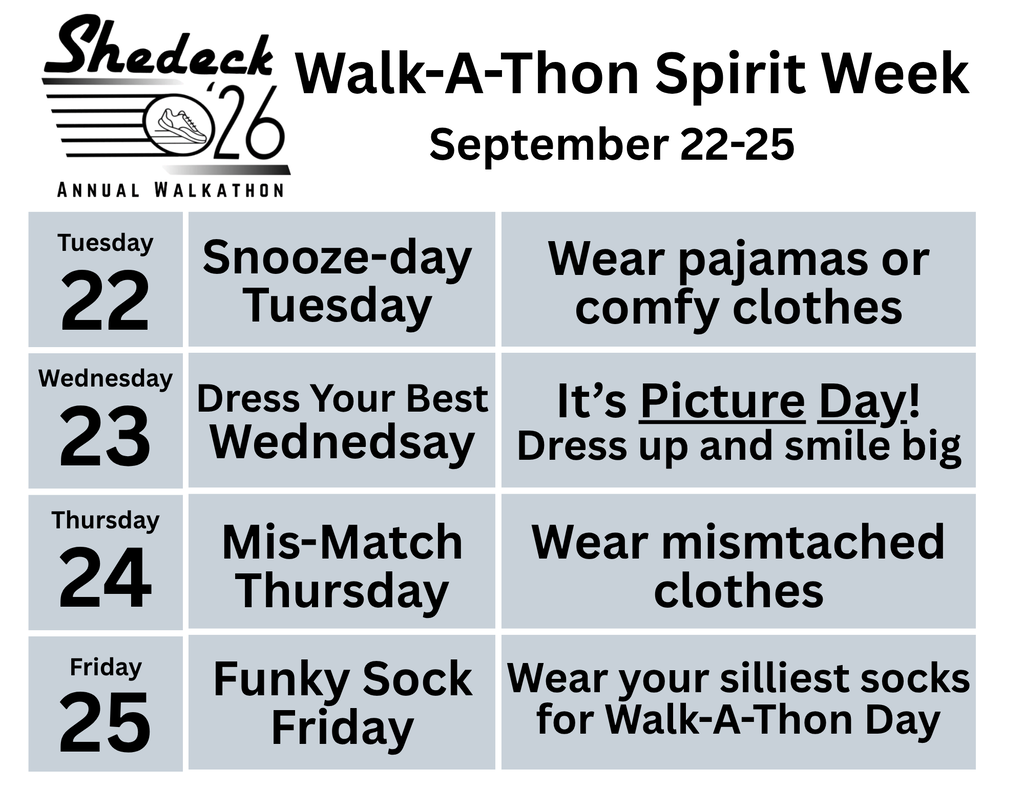 Spirit Week Dress Up Days