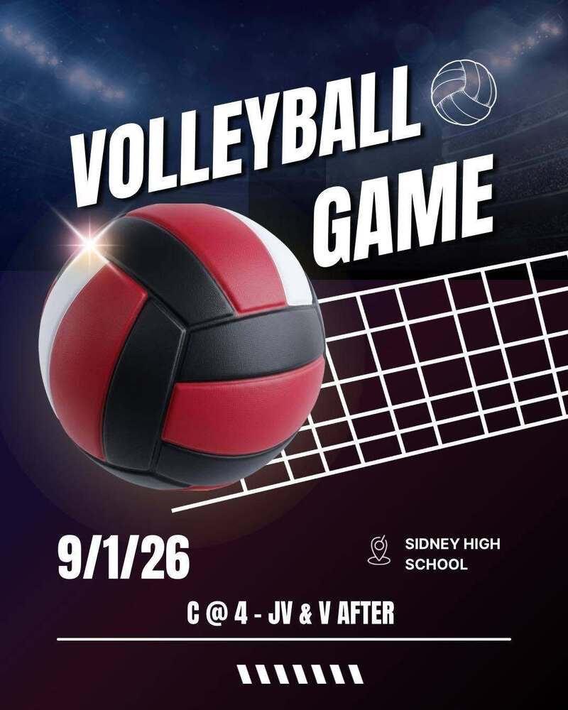 Volleyball @ Sidney graphic c @ 4 JV and Varsity to follow 
