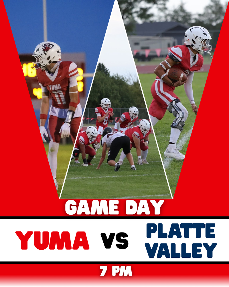 Yuma football vs Platte Valley Graphic