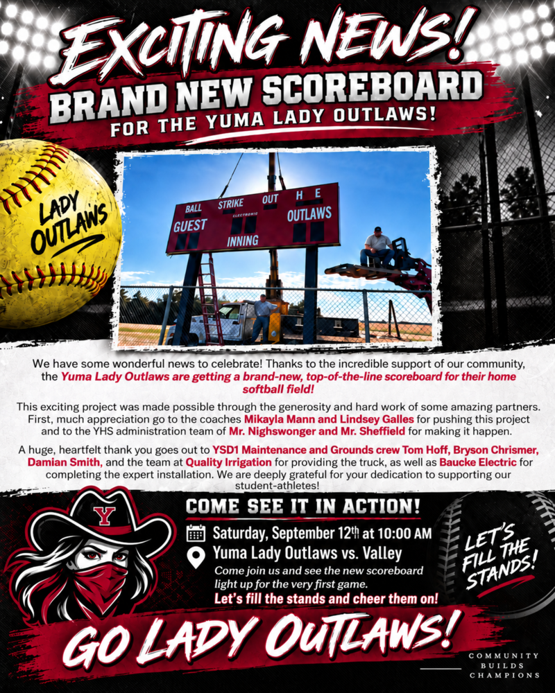 Lady Outlaws New Scoreboard