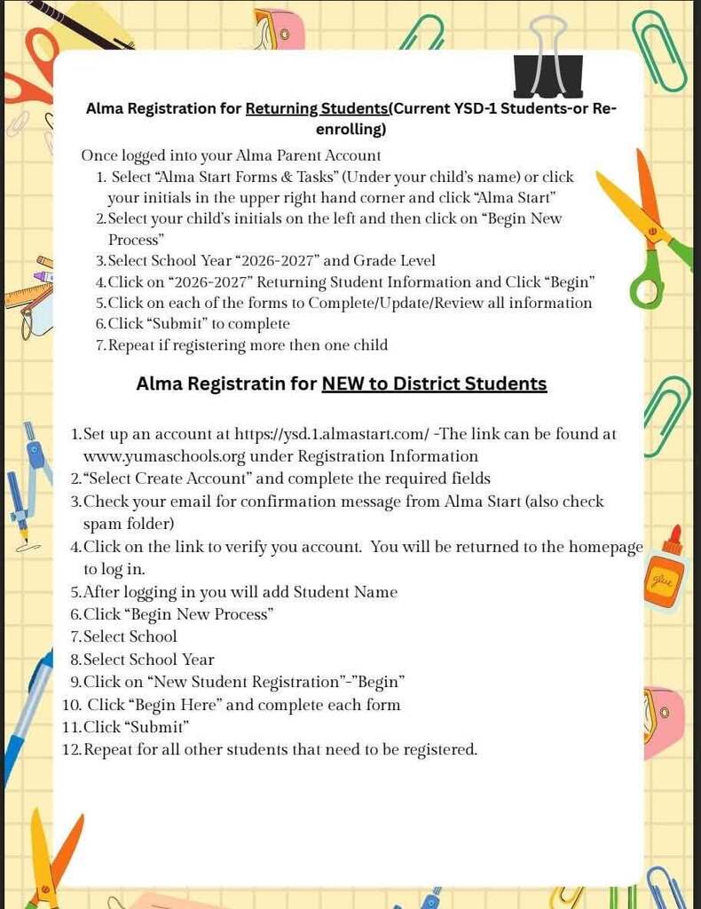 English Registration info
