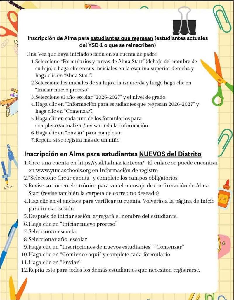 Spanish Registration info