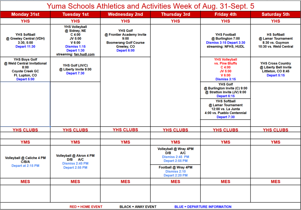 August 31-September 5