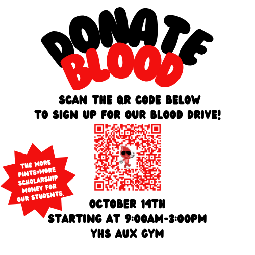 YHS Blood Drive- October 14th! 