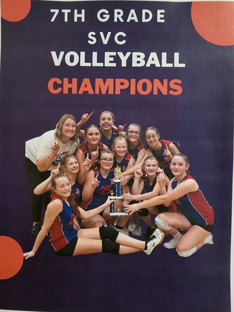 7th Grade Volleyball Champs Zane Trace Local Schools