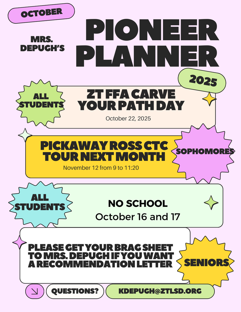 October Pioneer Planner