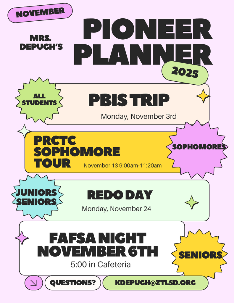 November Pioneer Planner