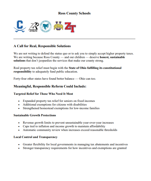 Letter calling for responsible property tax reform  page 3