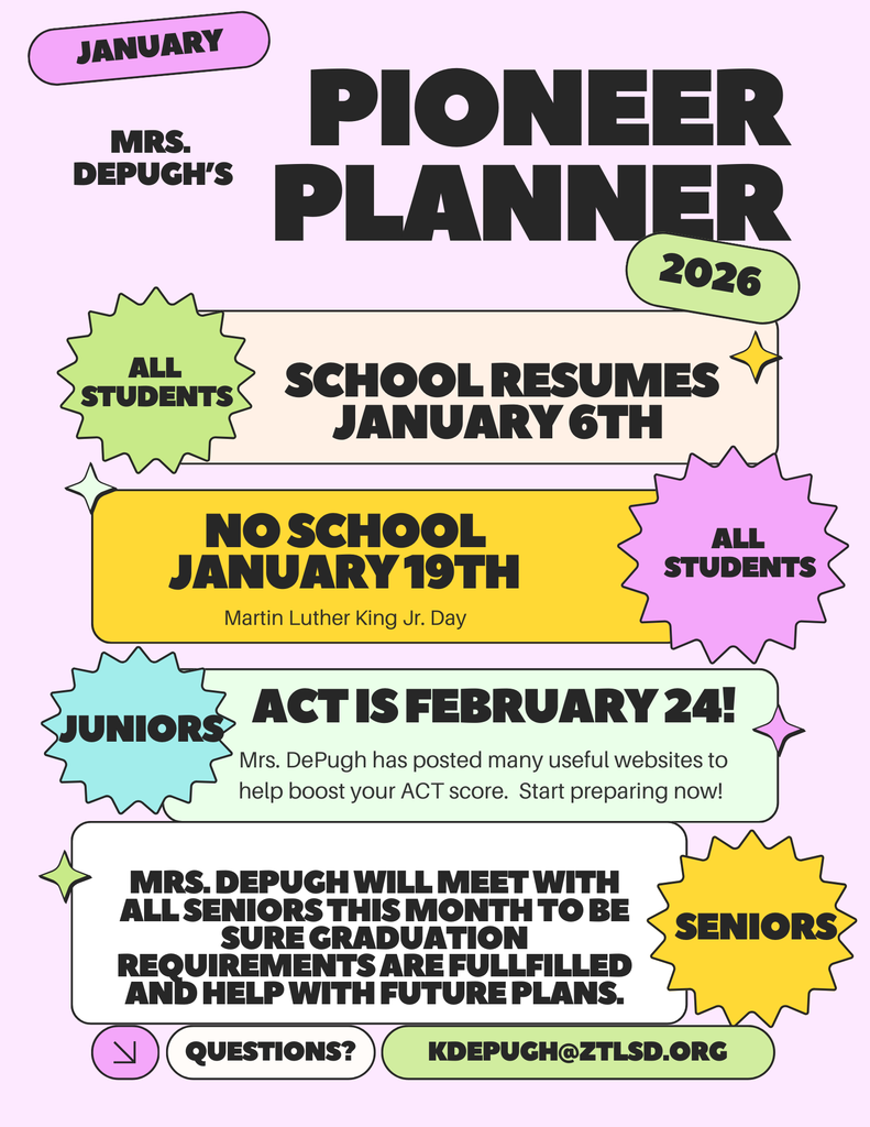 January Pioneer Planner