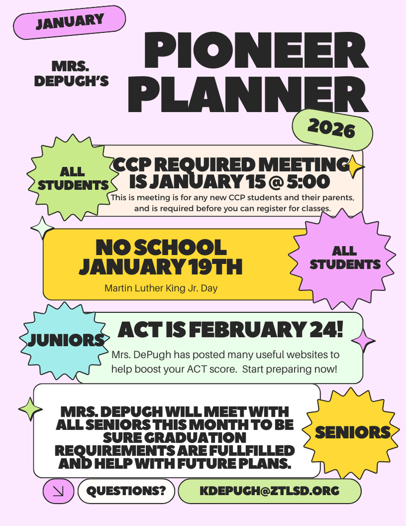 January Pioneer Planner