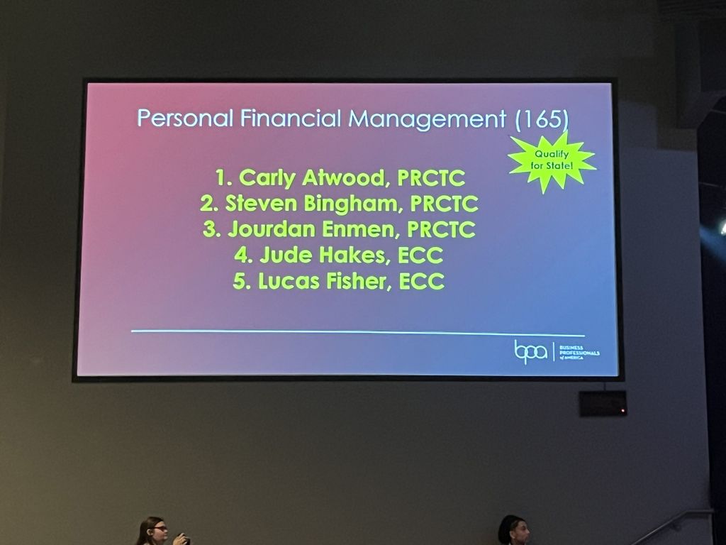 picture of student placing 3rd in personal financial management