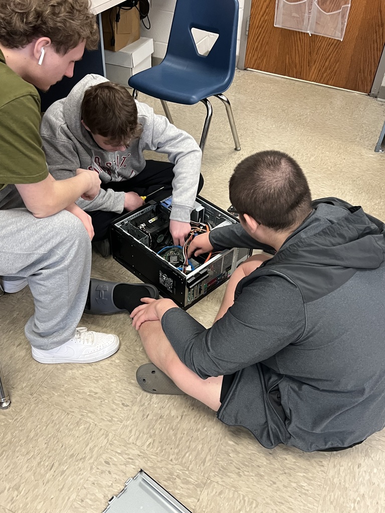 Students working on computers