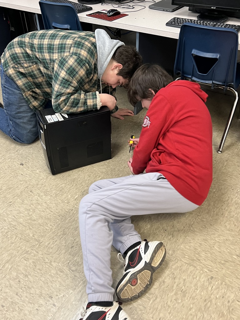 Students working on computers