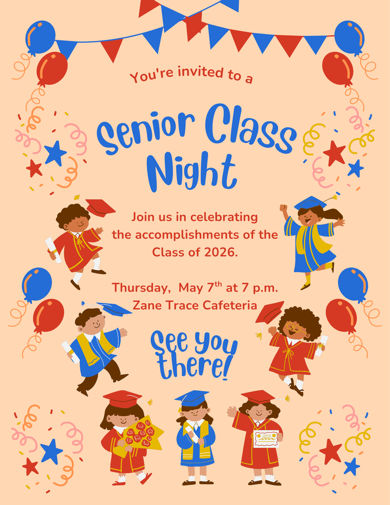 Reminder:  Tonight is Senior Class Night!  Scholarships and awards will be given to our Seniors.