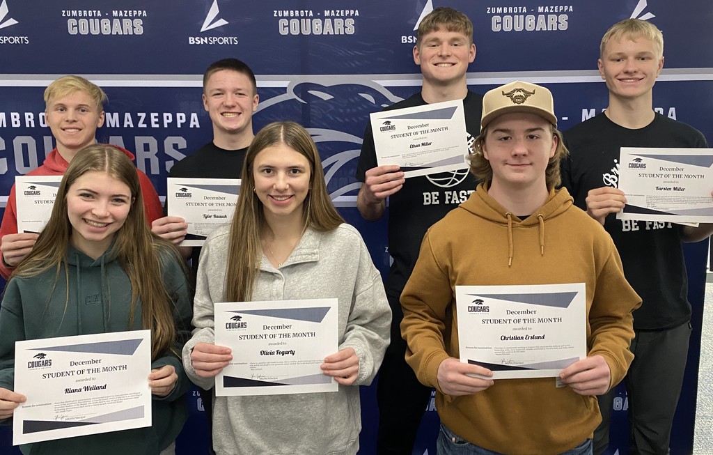 High school Students of the Month for December