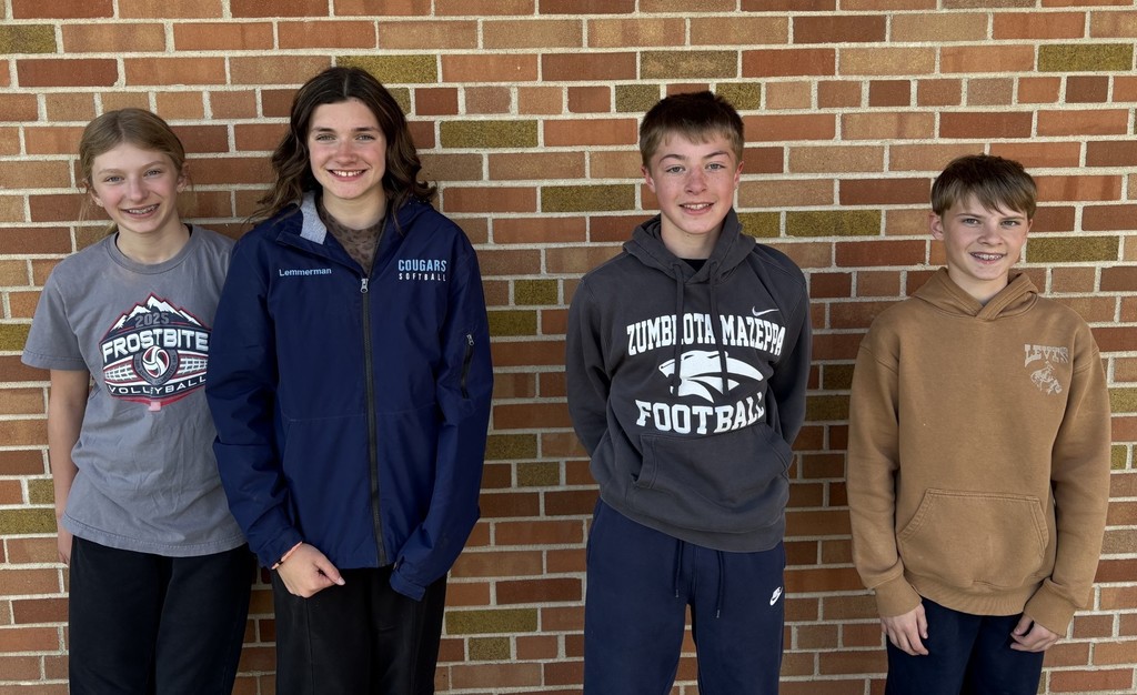 Middle school students of the month for March