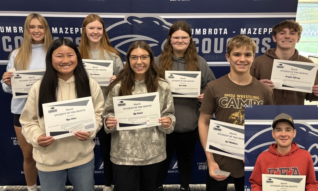 High School students of the month for March
