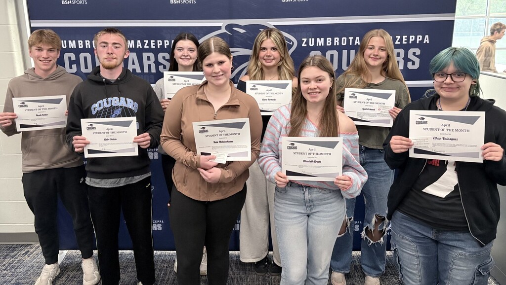 High school Students of the Month for April